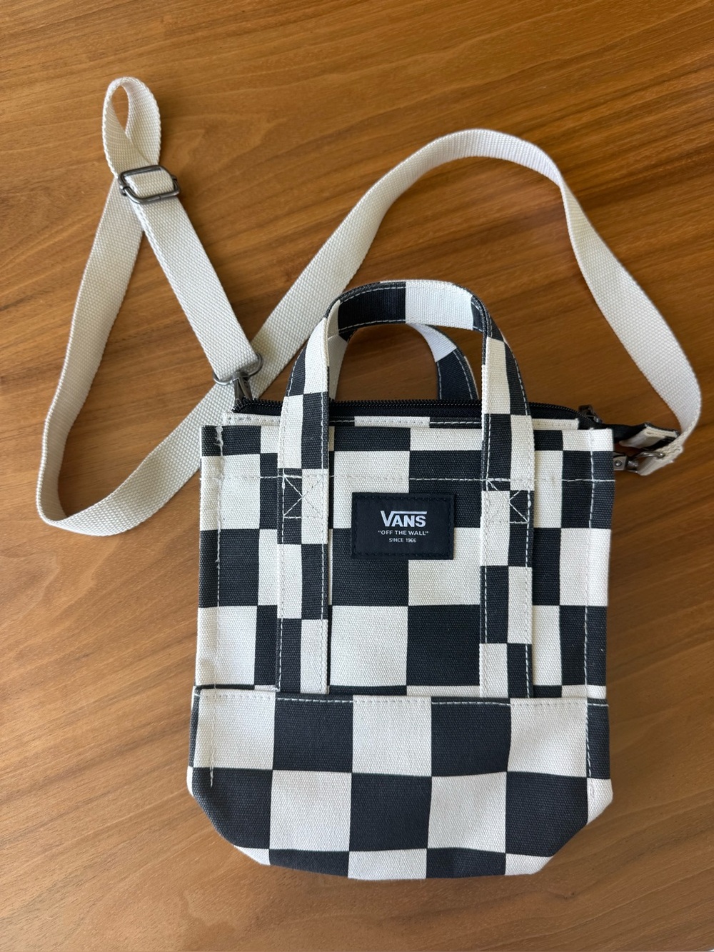 Vans Black & White Checkerboard Mini Crossbody Tote- NEW